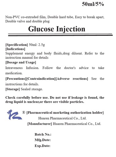 Dextrose 5% 50 mL Bag Label - Dextrose 5  50 ml 